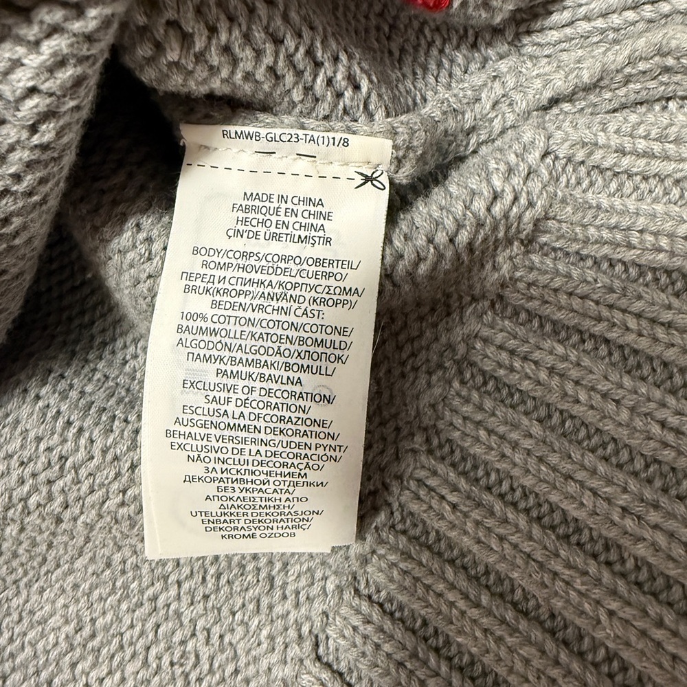 Polo by Ralph Lauren Gray Crewneck Sweater with Flag - Picture 4 of 4